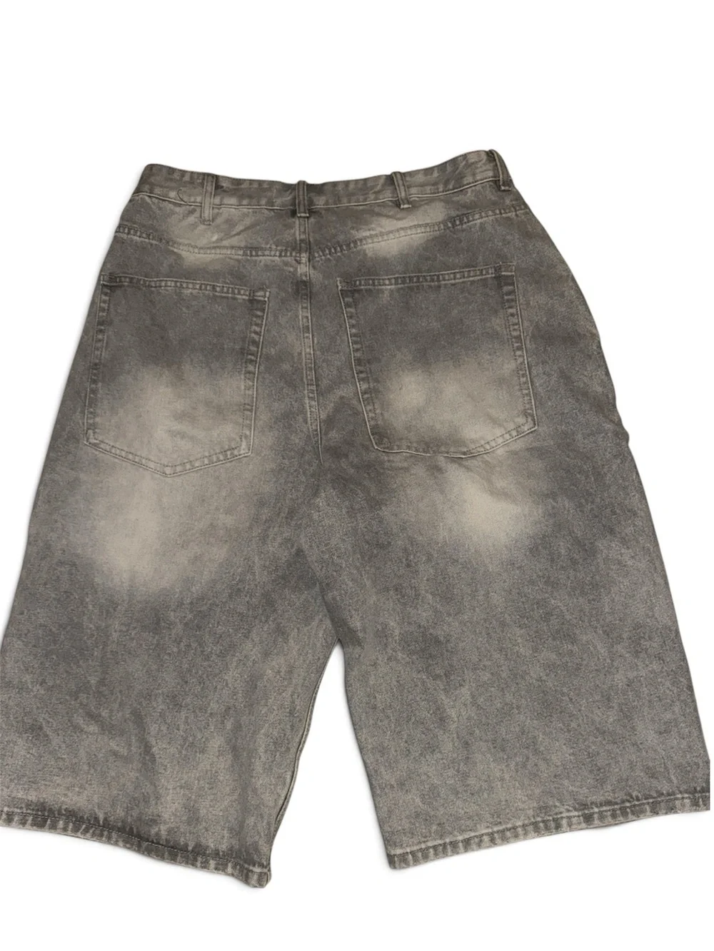 UH Denim Super Baggy Jorts Acid Wash Gray Size 36 Y2K Streetwear